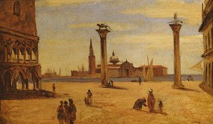 Piazzetta di San Marco, Venedig, 1828-34 von Jean Baptiste Camille Corot